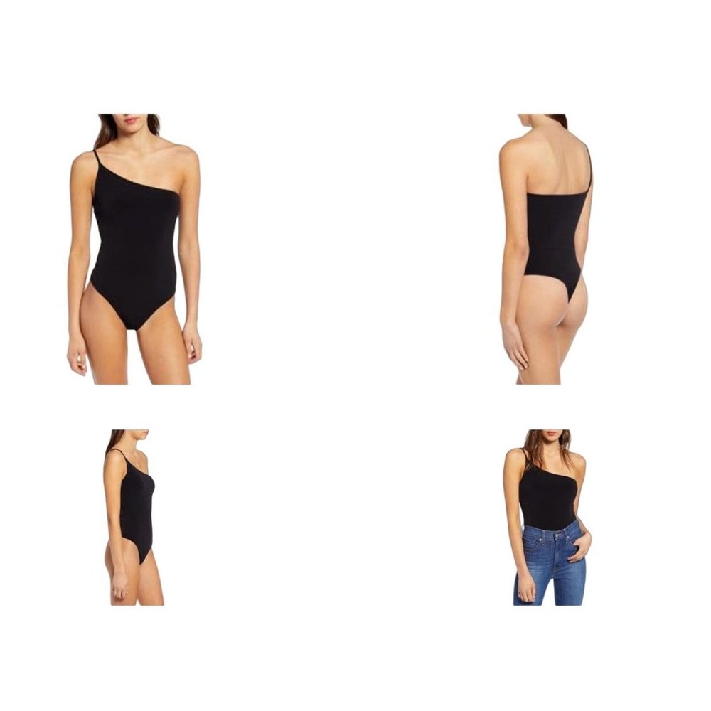 LEITH One-Shoulder Bodysuit Plus Size Black 4X - Picture 2 of 2